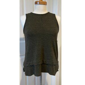 Madewell Drape Keyhole Tank Top Size M Heathered Olive Green Keyhole Back